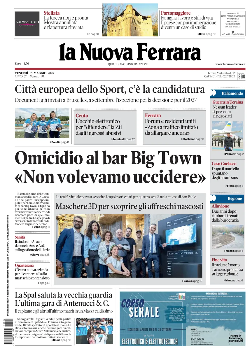 Prima-pagina-nuova ferrara-oggi-edizione-del-2025-05-16